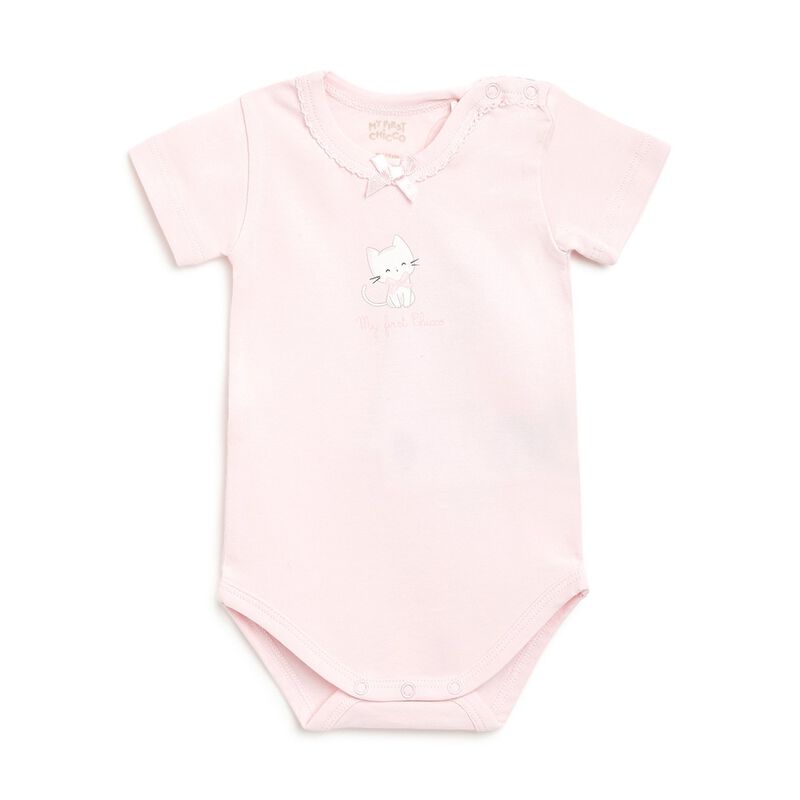 Girls Light Pink Set Of 2 Body Suit image number null